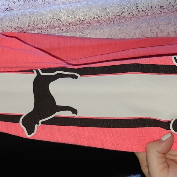 womens PINK varsity long sleeve tshirt size small - Picture 3 of 4